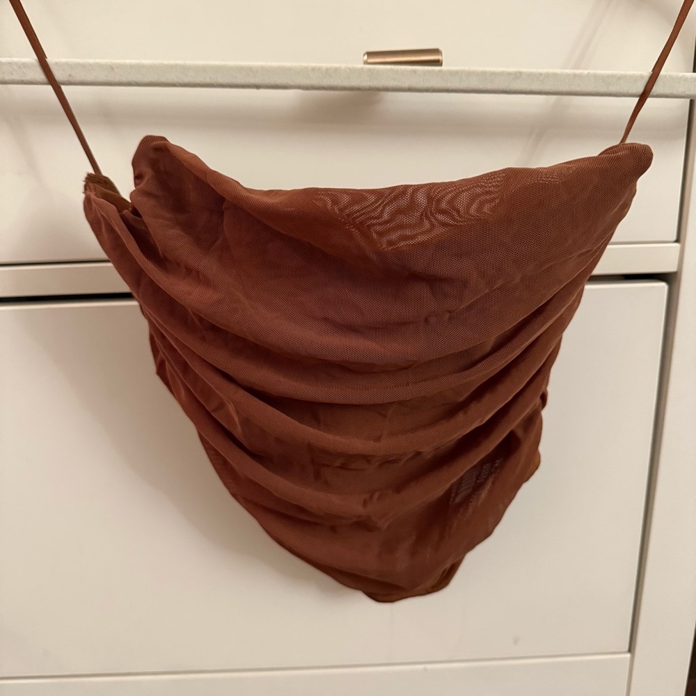 Tic Toc Brown Mesh Strapless Corset